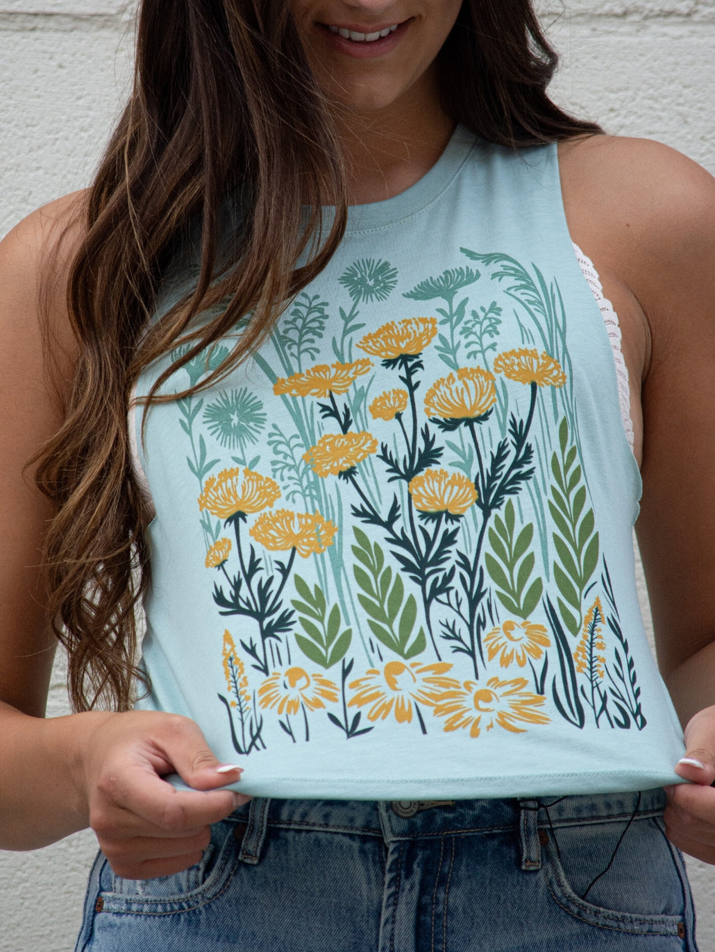 Wild Field Ladies Crop Tank - French Vanilla
