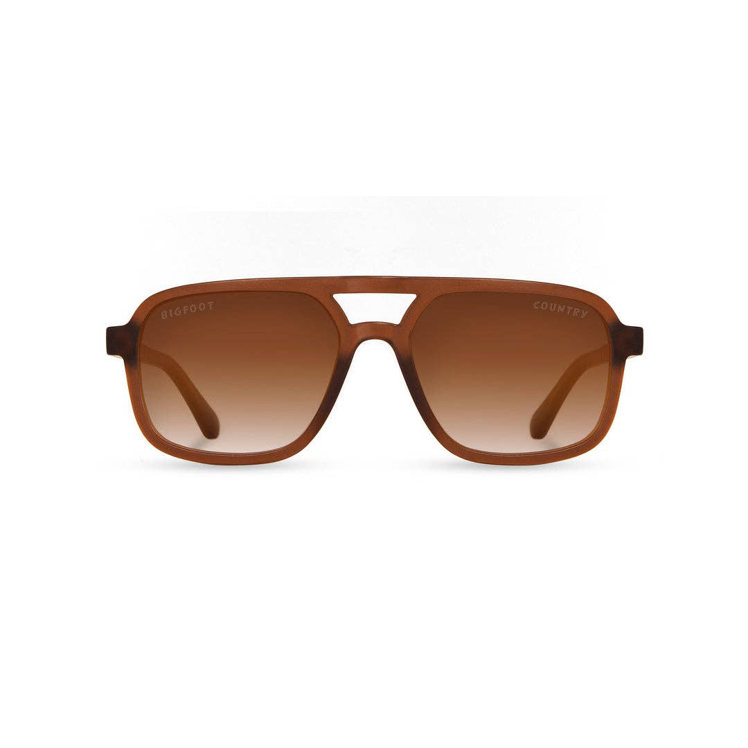 CAMP Glacier Bigfoot Edition sunglasses in bold brown frame with dark lenses, front view.