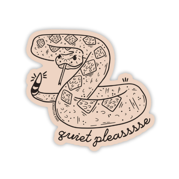 Quiet Please Rattlesnake Vinyl Sticker