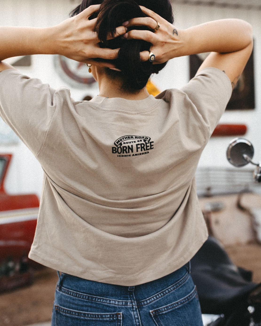 Born Free Ladies Boxy Crop - Route 66