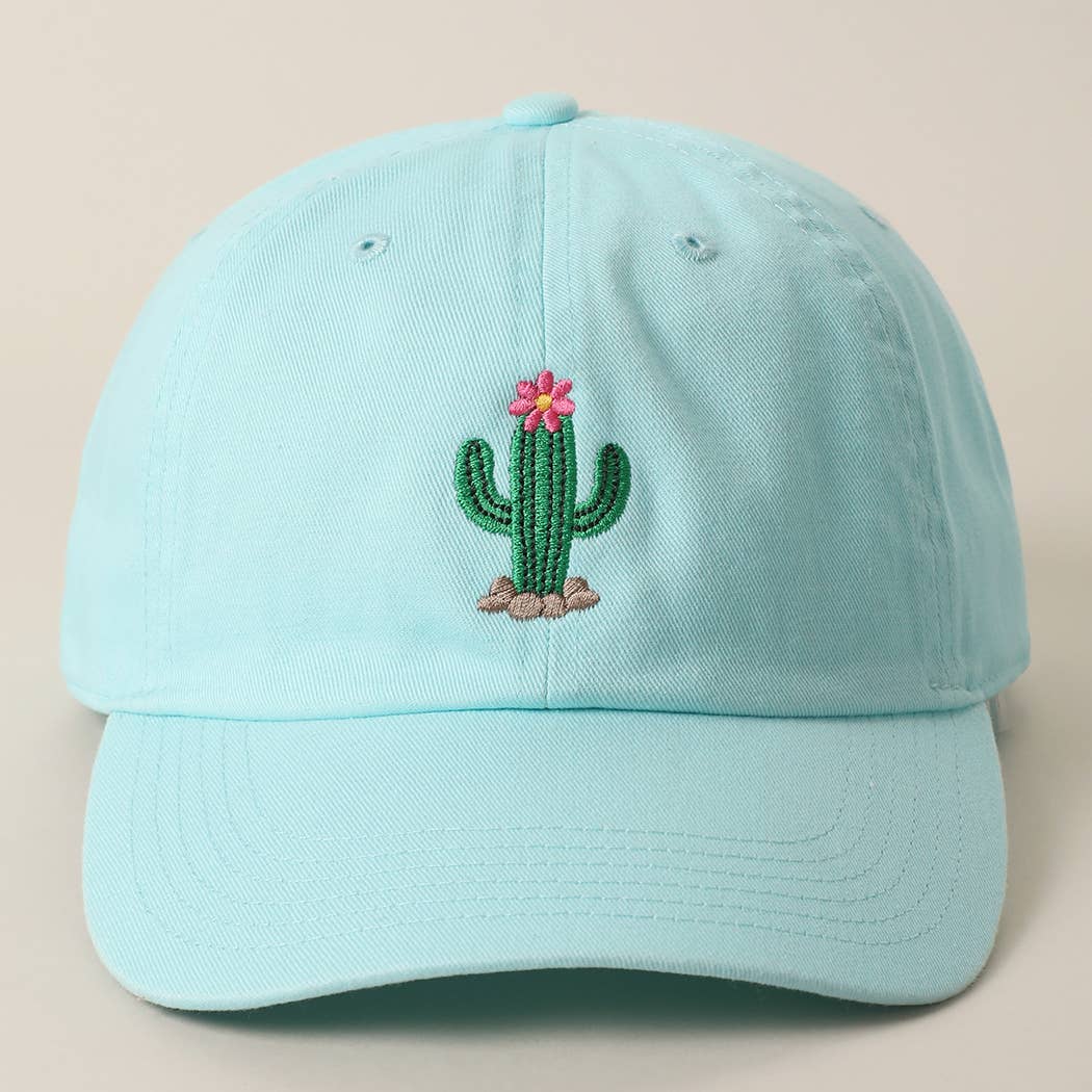 Blooming Cactus Embroidered Dad Hat