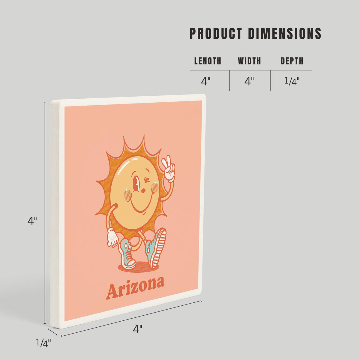 Retro Arizona Sun Ceramic Coaster