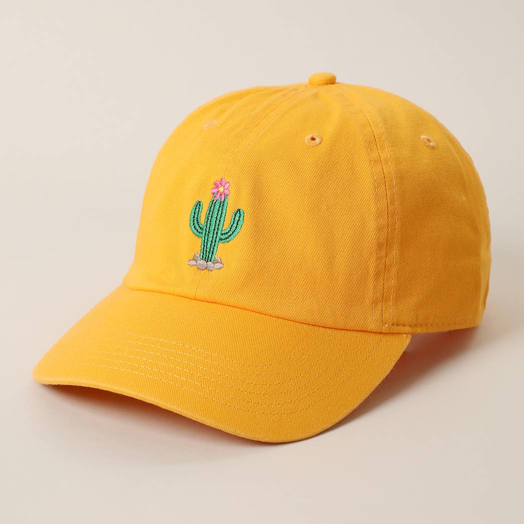 Blooming Cactus Embroidered Dad Hat