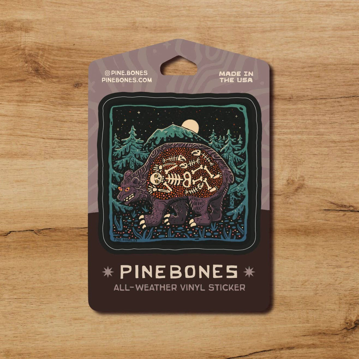 Skeleton Bear Sticker
