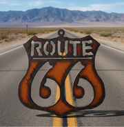 Route 66 Rustic Metal Ornament