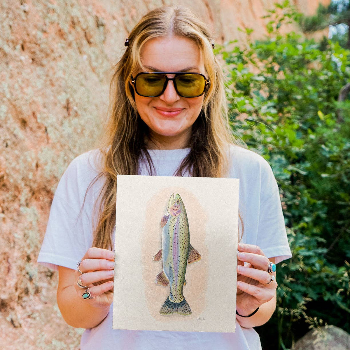 Vintage Rainbow Trout Print