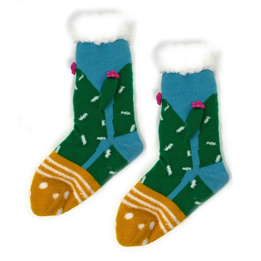 Kids' Cactus Hugs Fluffy Sherpa Slipper Socks
