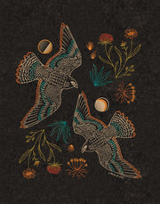 Falcons and Foliage Print 8 x 10