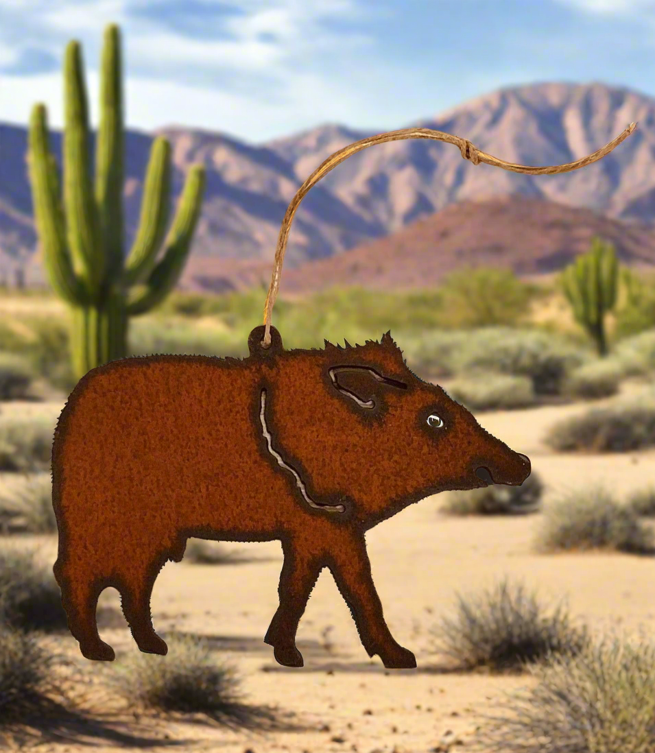 Javelina Southwestern Rustic Metal Ornament