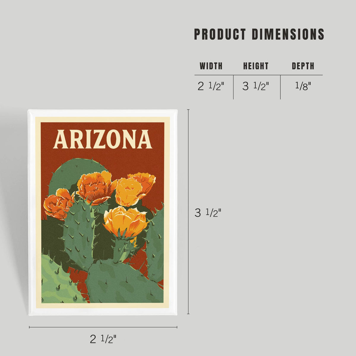 Arizona Prickly Pear Cactus Magnet