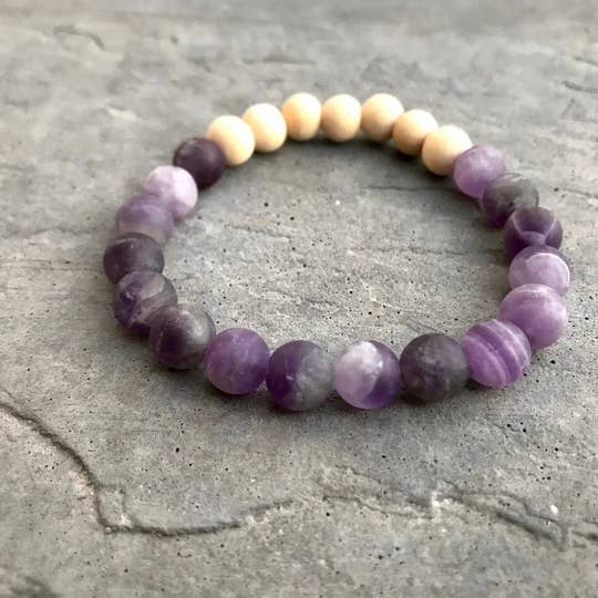 Peace of Mind/ Amethyst Stone Aromatherapy Bracelet
