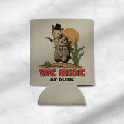 We Ride At Dusk Opossum Koozie