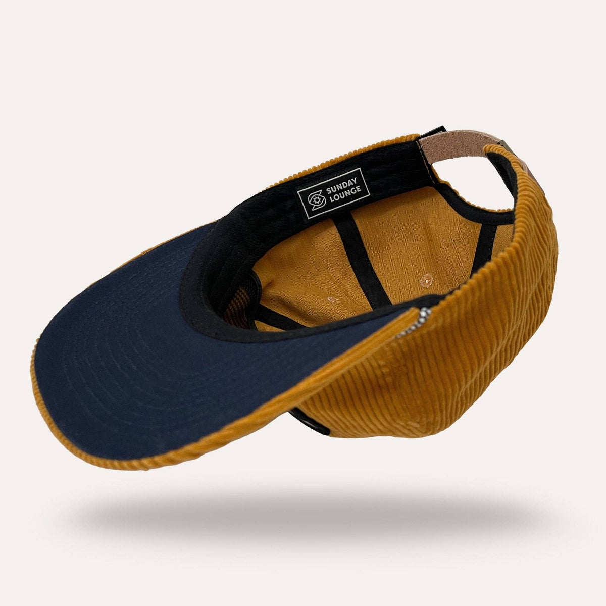 Groovy Mushroom Corduroy Flatbrim Hat - Mustard