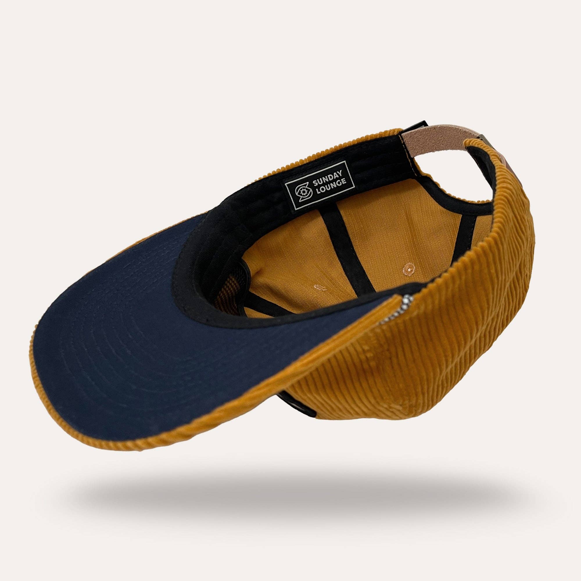 Groovy Mushroom Corduroy Flatbrim Hat - Mustard