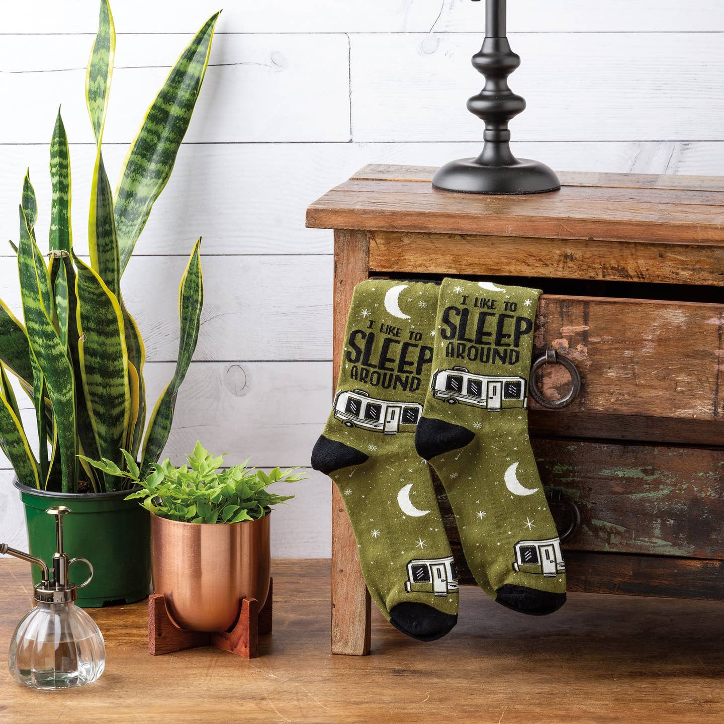 I Like to Sleep Around Camper Socks