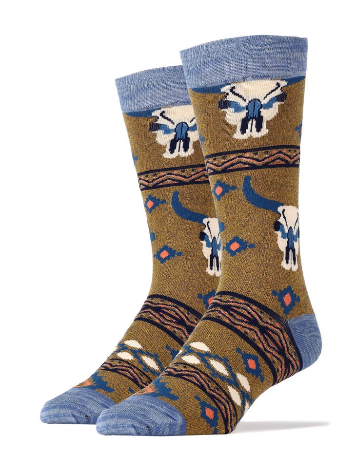 Long Horn Summer | Men's Premium Cotton Crew Socks
