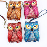 Owl Wristlet Leather Coin Purse Wallet