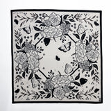 Black Butterfly and Flowers Bandana