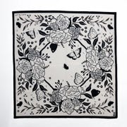 Black Butterfly and Flowers Bandana