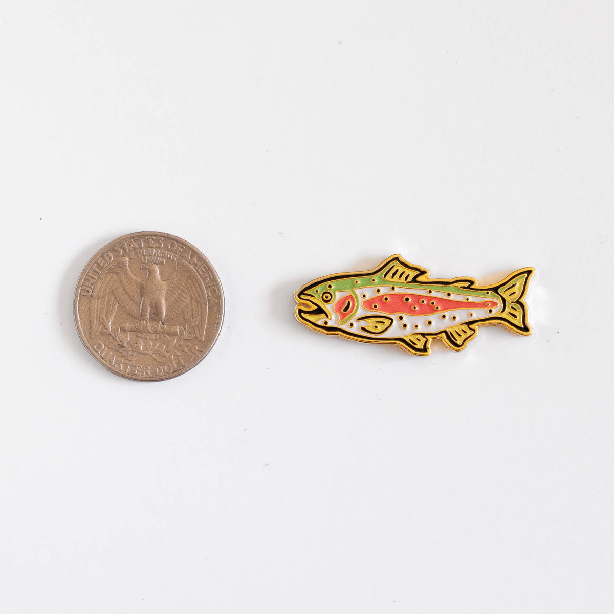 Rainbow Trout Enamel Pin - Metallic Gold