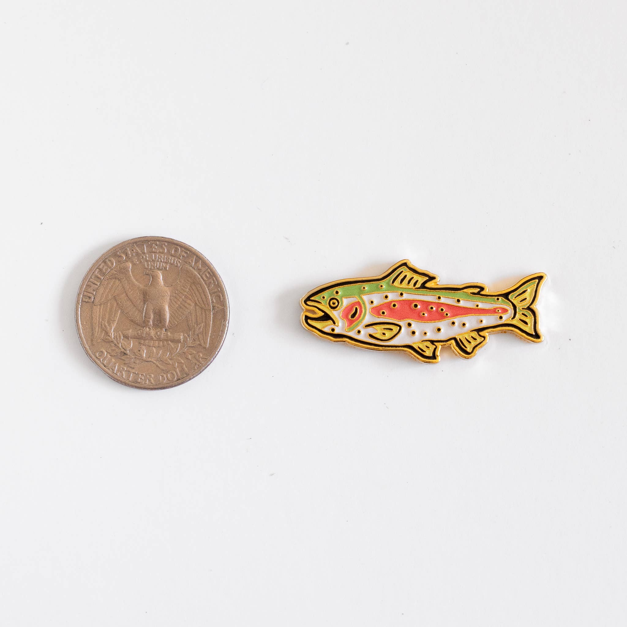Rainbow Trout Enamel Pin - Metallic Gold