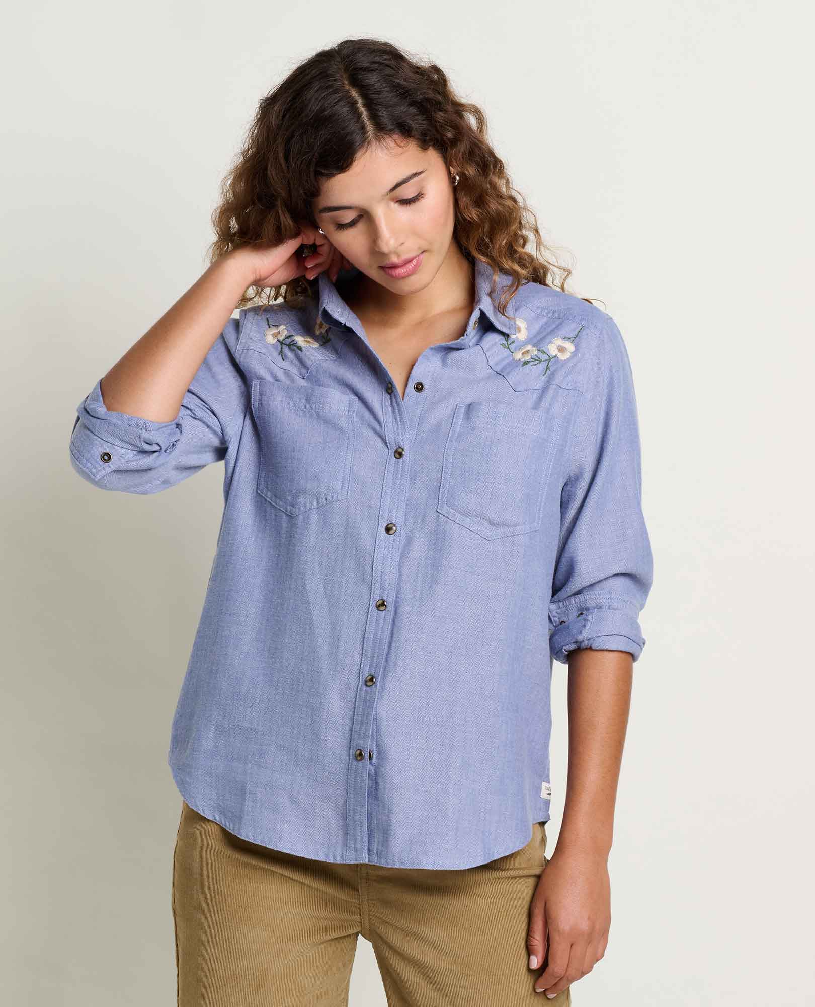 Re-Form Western Long Sleeve Shirt - Dew Embroidery
