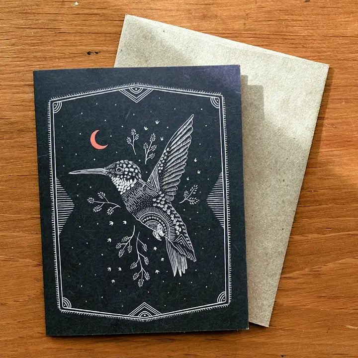 Hummingbird At Night Card