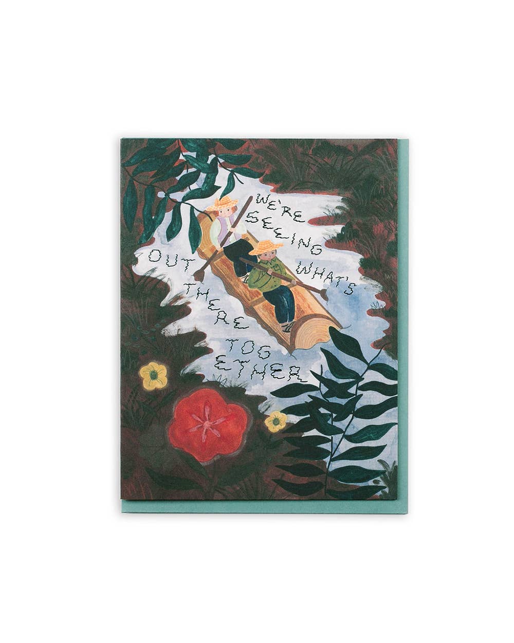 Seeing What's Out There Together Card shown on white background with a teal backing