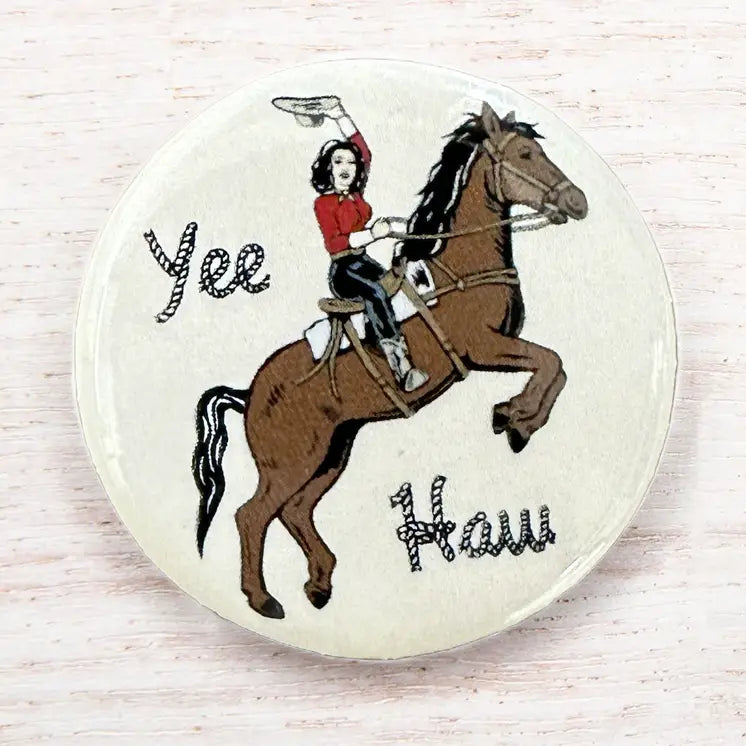 Western Button Pins- Cowgirl
