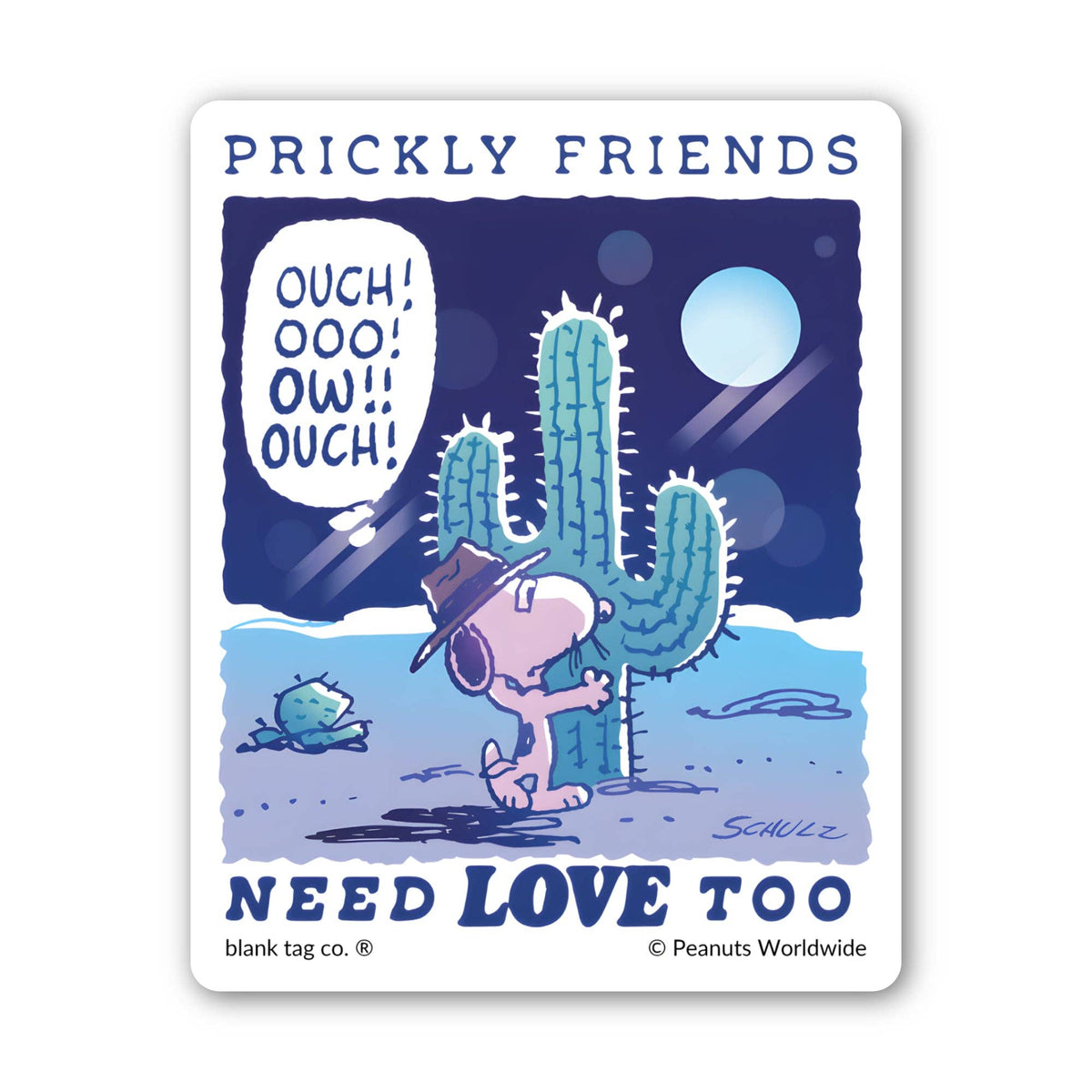 Prickly Friends Need Love Too Spike Snoopy Sticker