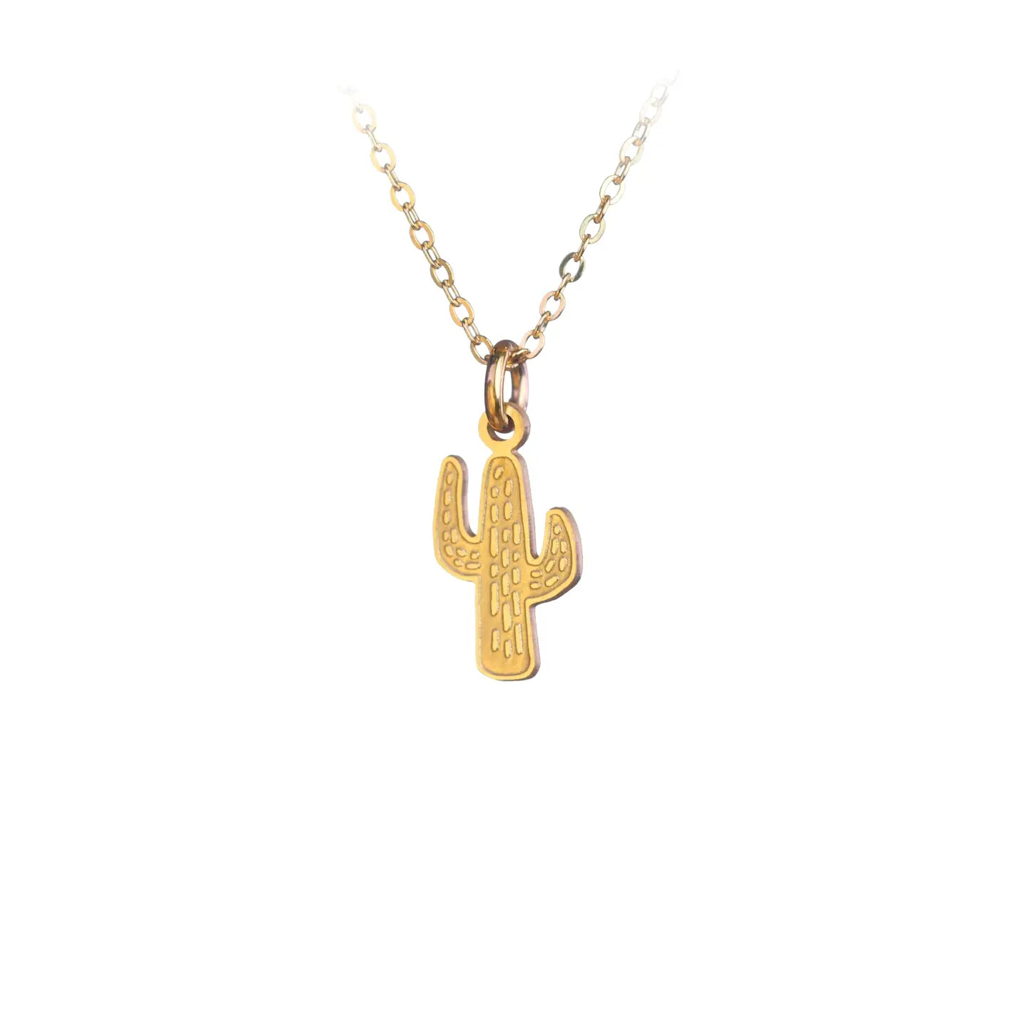 Tiny Cactus Necklace - Gold Filled