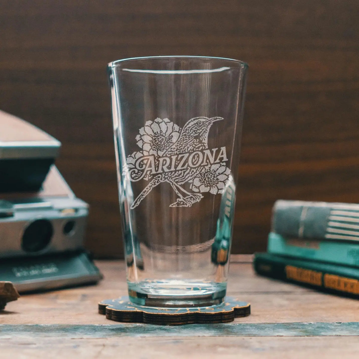 Arizona Cactus Wren Pint Glass