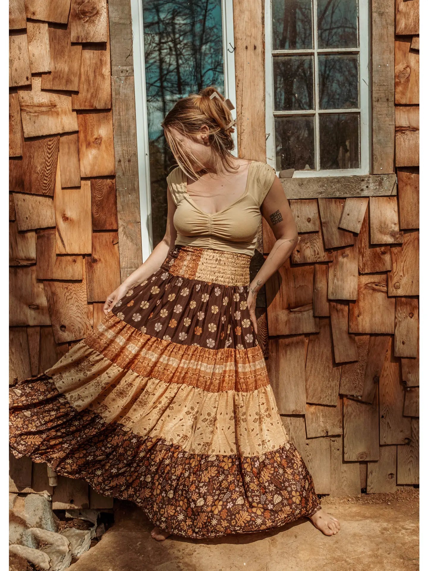 Desert Solstice Tiered Maxi Skirt