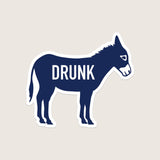 Drunk Ass sticker depicting a navy horse silhouette with the word DRUNK across its body on a beige background