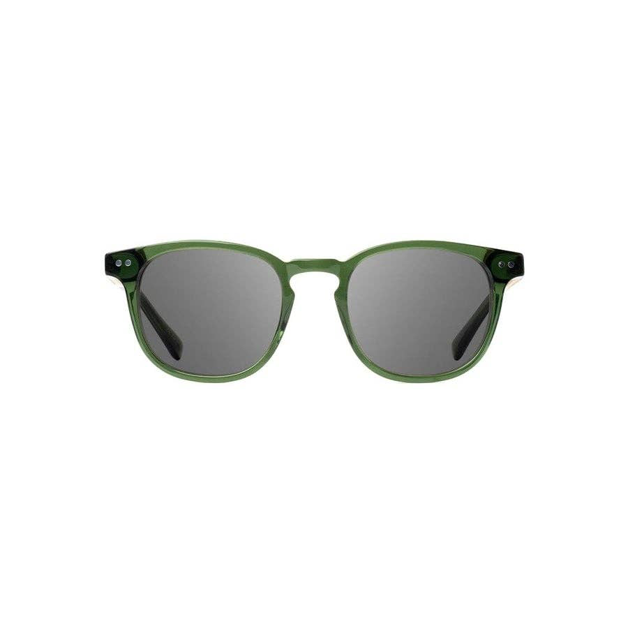 CAMP Topo Sunglasses Fern front view with green frames and gray lenses