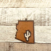 Arizona with Saguaro Cactus Cut Out Rustic Ornament