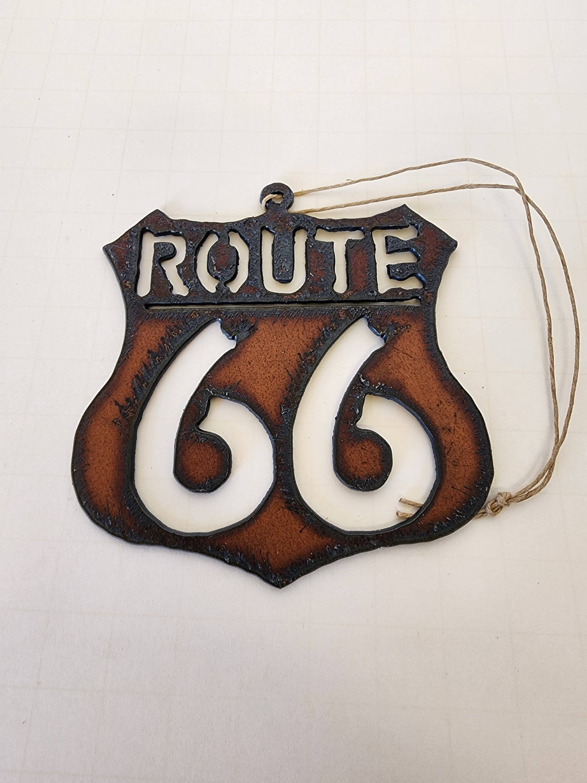 Route 66 Rustic Metal Ornament