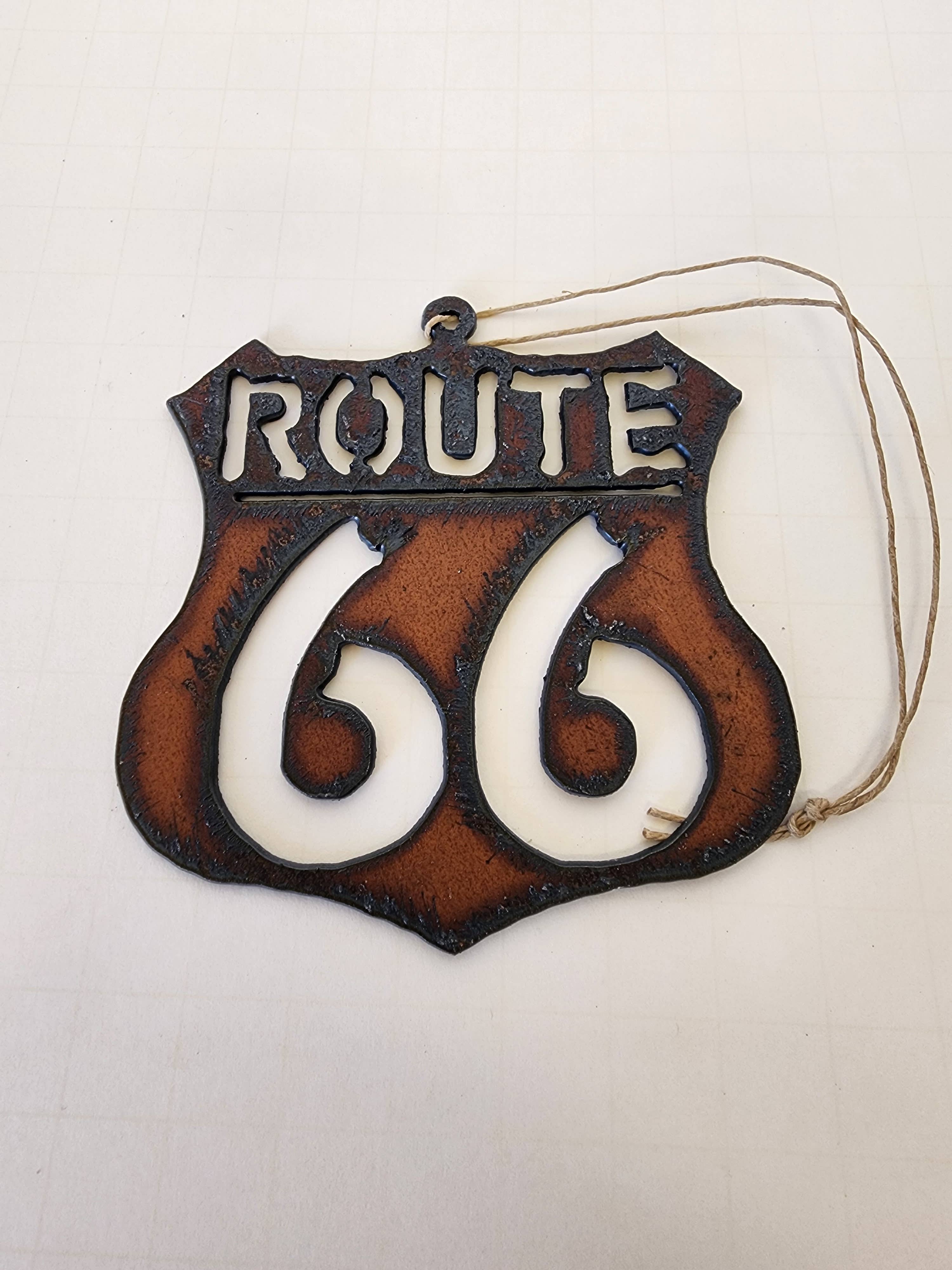 Route 66 Rustic Metal Ornament
