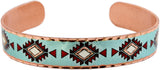 Navajo Aquamarine and Copper Bracelets