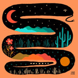 Inky Snake Print 8x8