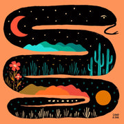 Inky Snake Print 8x8