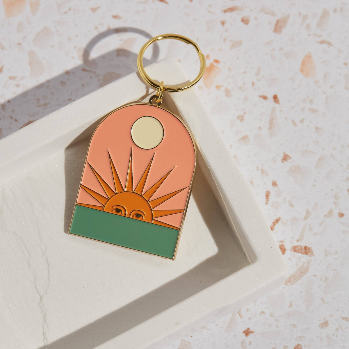 Setting Sun Enamel Keychain