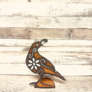 Quail Floral Metal Cut Out Standee