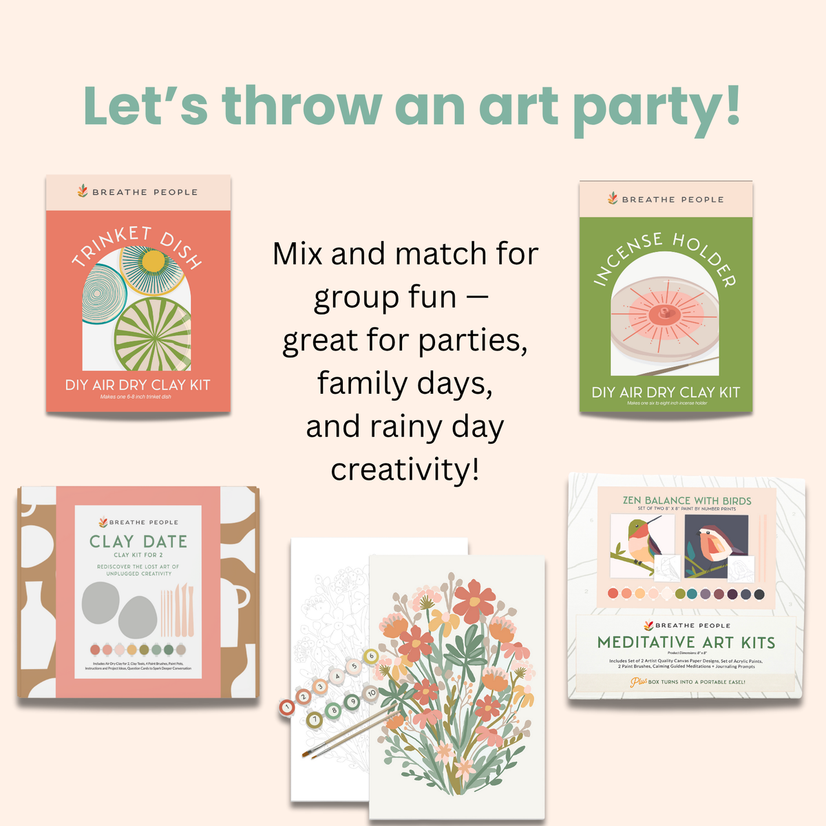 Kids DIY Clay Kit — Make and Paint Your Own Trinket Dishes
