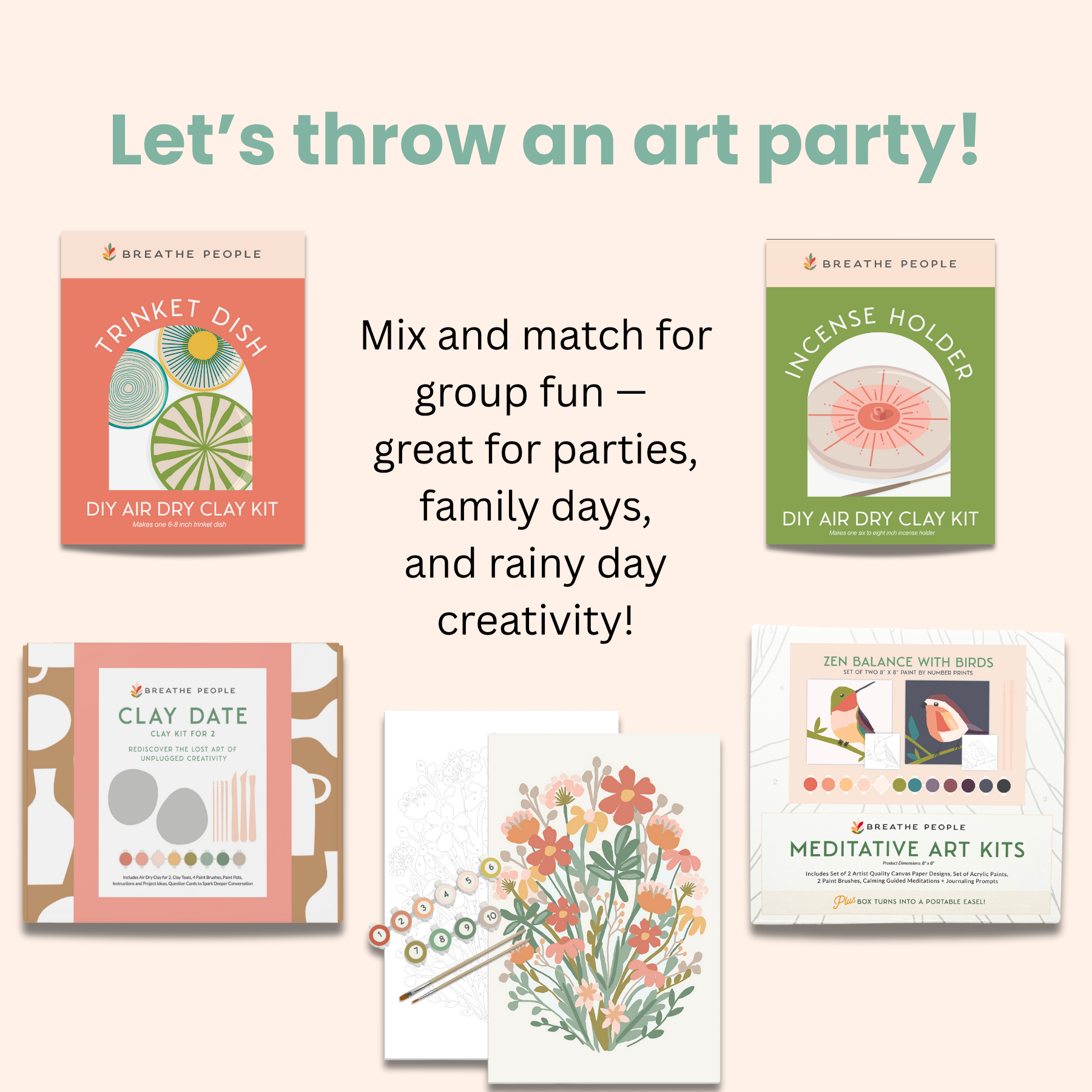 Kids DIY Clay Kit — Make and Paint Your Own Trinket Dishes
