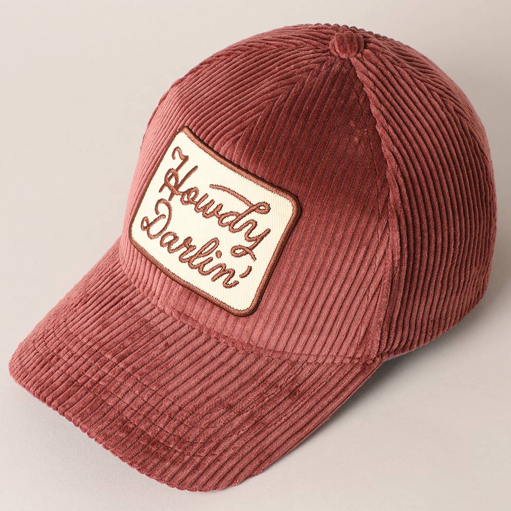 Howdy Darlin' Embroidery Patch Corduroy Dad Hat