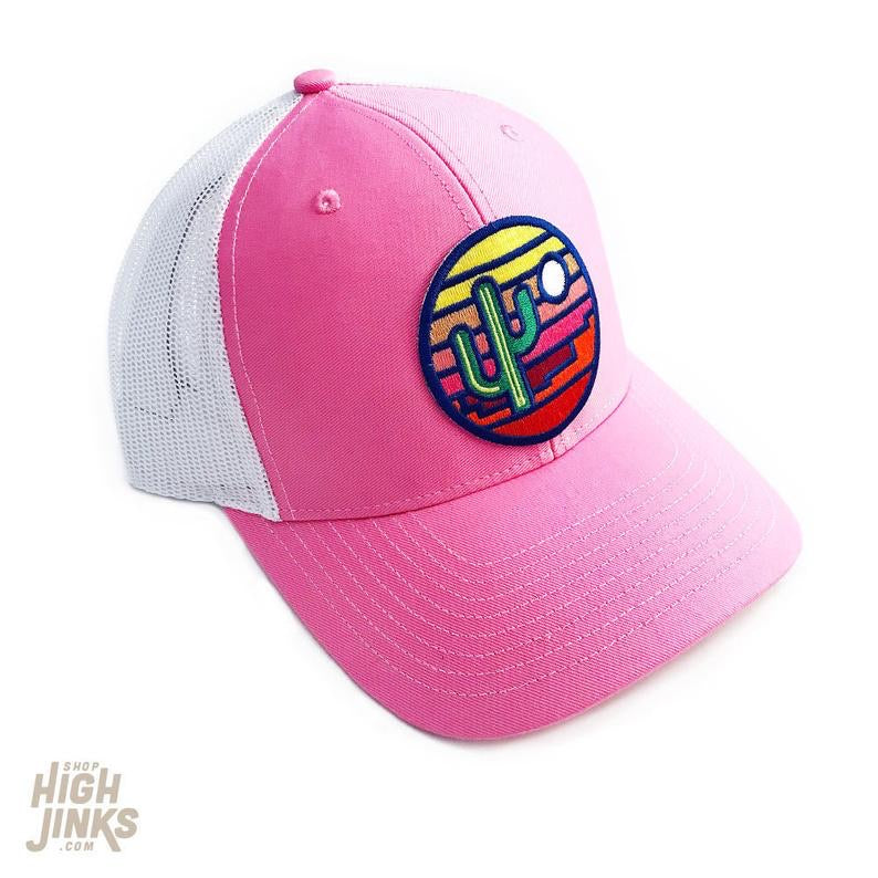Stained Glass Sunset Trucker - Pink/White