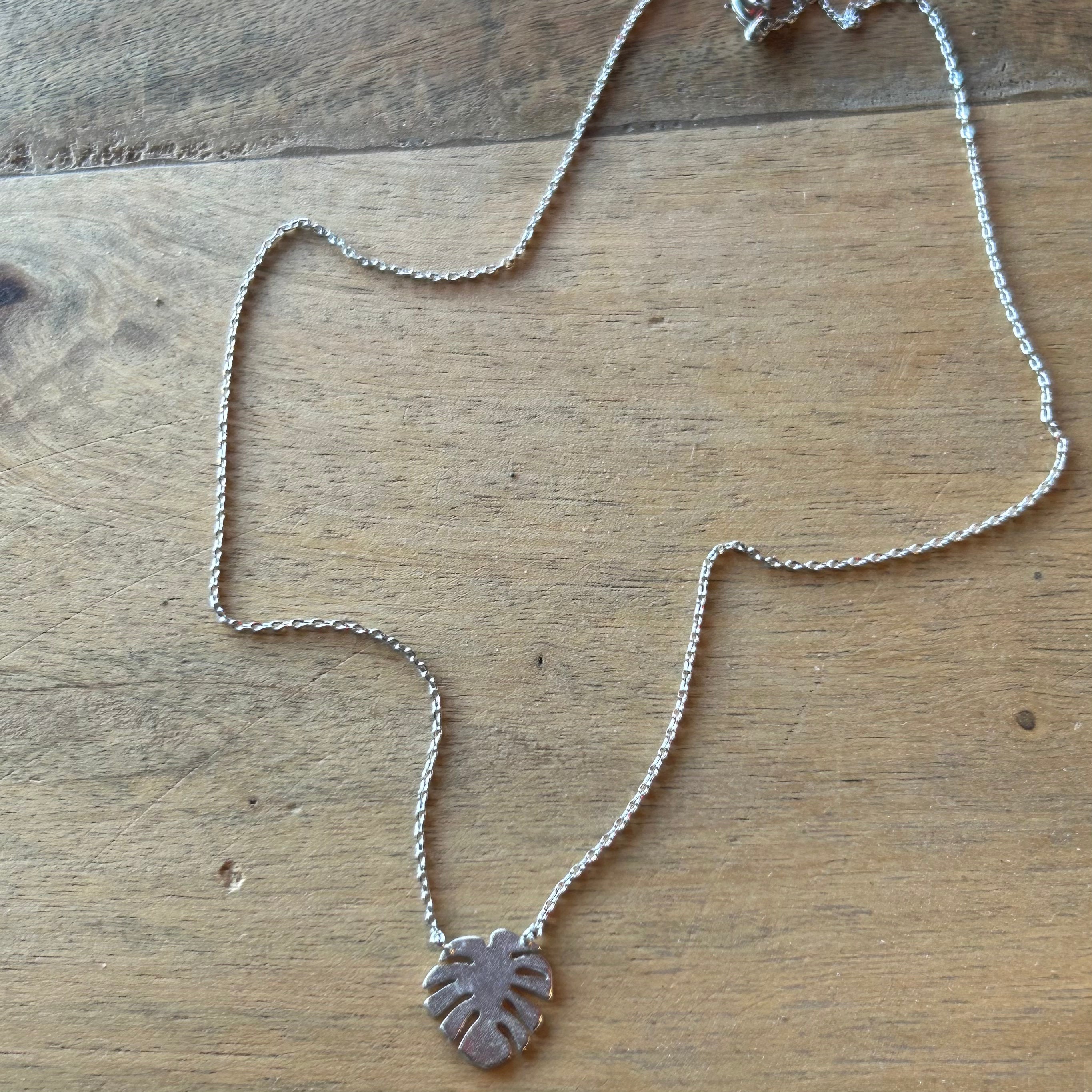 Dainty Monstera Leaf Necklace