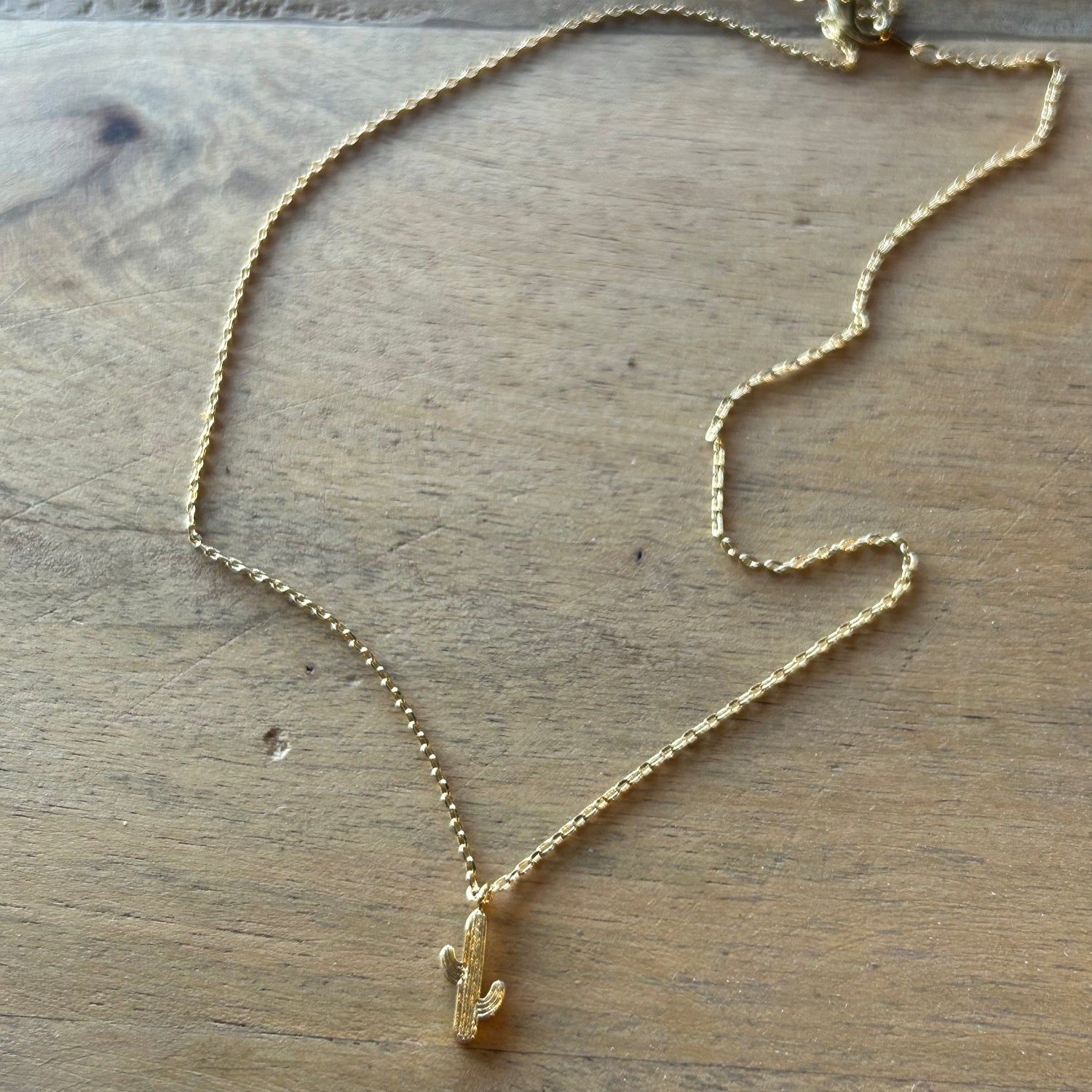 Dainty Cactus Pendant Necklace