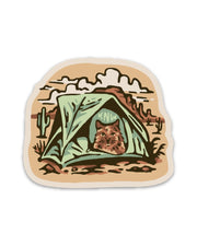 Camping Kitty Sticker